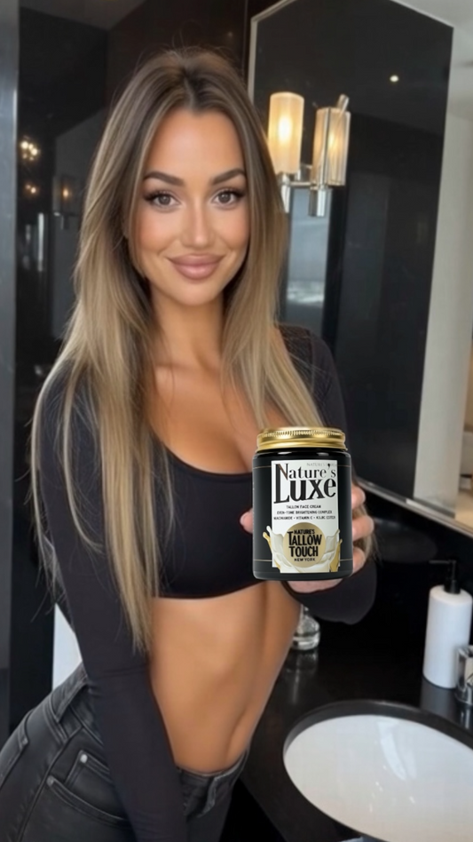  Premium tallow skincare product used for makeup preparation