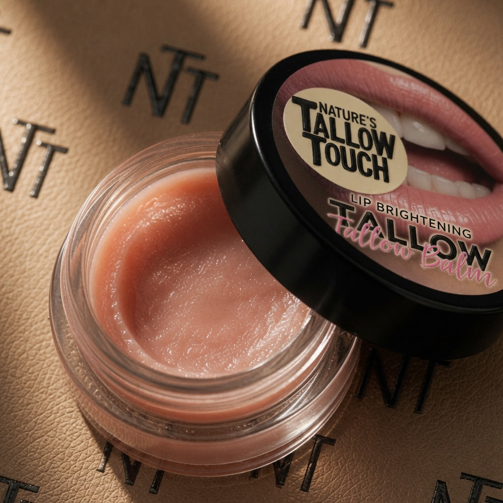 Lip Brightening Tallow Balm — Daily Moisture With a Soft-Tone Finish. - Nature’s Tallow Touch LLC