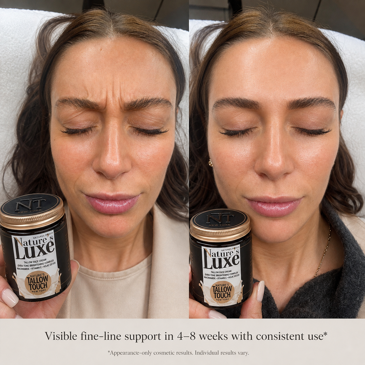 Nature's LUXE Tallow Face Cream - Peptides +
Brightening + Firming Support.