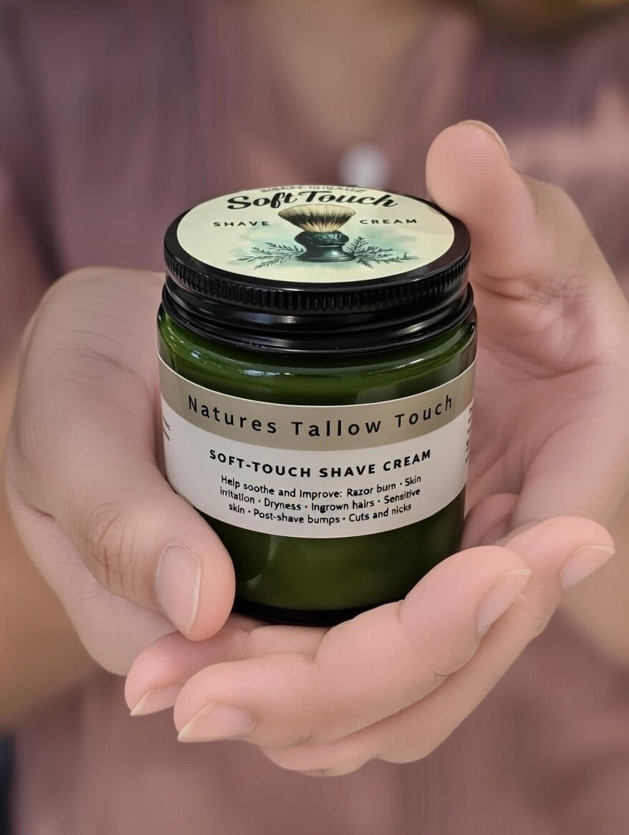 SoftTouch —SKINCARE-GRADE SHAVE CREAM Built Like a Luxe Moisturizer (Unisex) - Nature’s Tallow Touch LLC