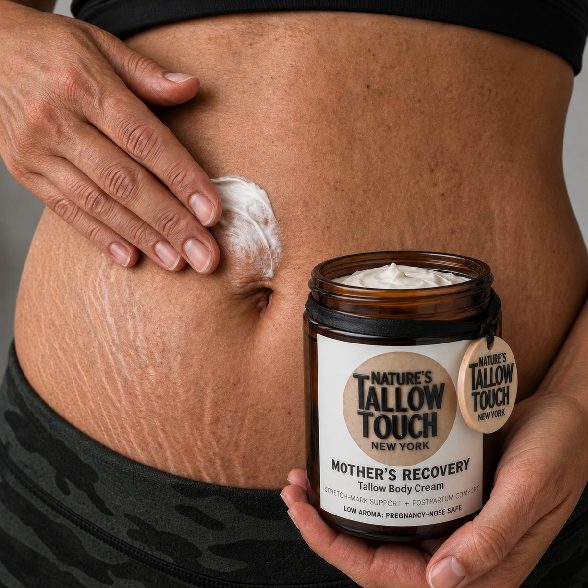 Mother’s Recovery Tallow Body Cream — Made for Stretching, Dry, Changing Skin.