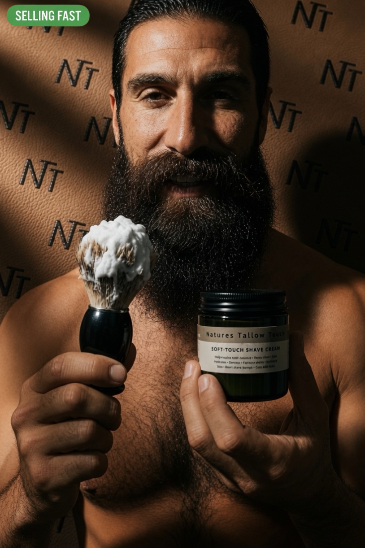 SoftTouch Shave Cream — Brush-Lathered for a Cleaner Razor Glide. - Nature’s Tallow Touch LLC